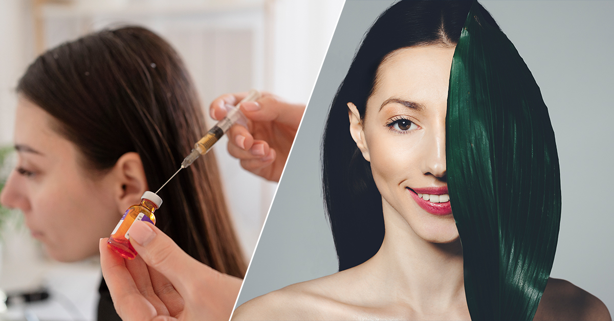 two girls with botox vs keratin applied on their hair