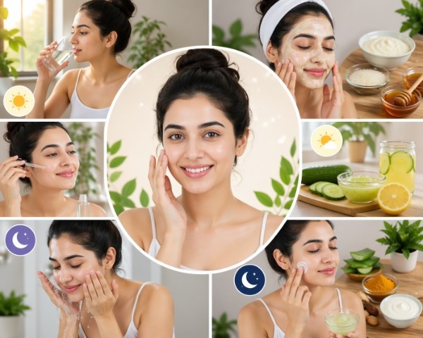 Natural skincare routine with homemade ingredients
