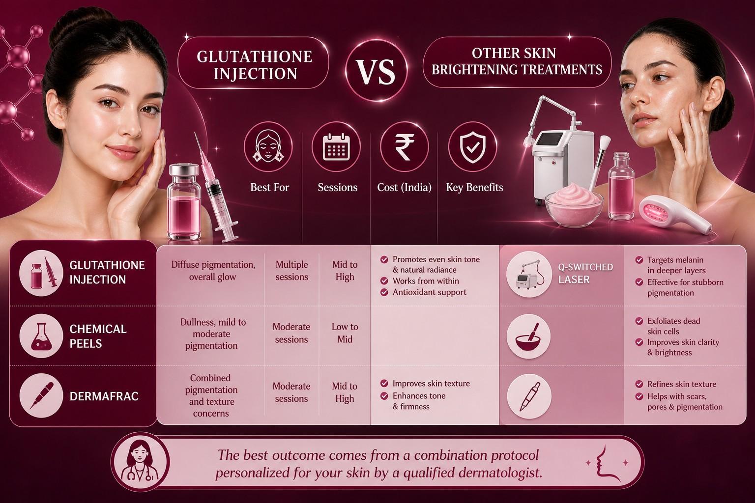Glutathione vs Other Skin Brightening Treatments